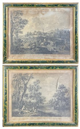 Coppia di incisioni di Francesco Bartolozzi da invenzioni di Francesco Zuccarel