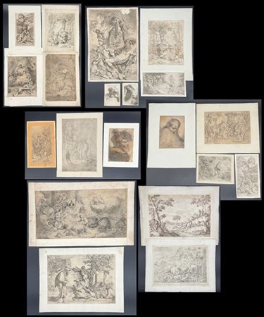 Lotto composto da quattordici acqueforti di Giovanni Benedetto Castiglione, più