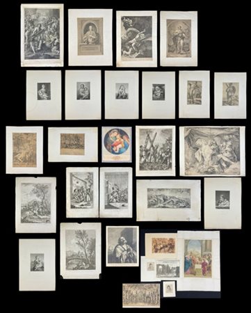 Lotto composto da numerose incisioni, di cui alcune colorate, di autori, sogget