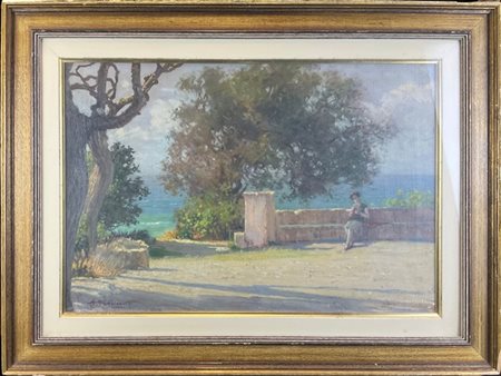 C.T. Pellicciotti

"Lettura in riva al mare" 
olio su tela (cm 40x60)
firmato i