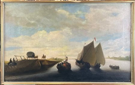 Scuola del Nord Europa del secolo XIX

"Paesaggio fluviale con imbarcazioni"
ol