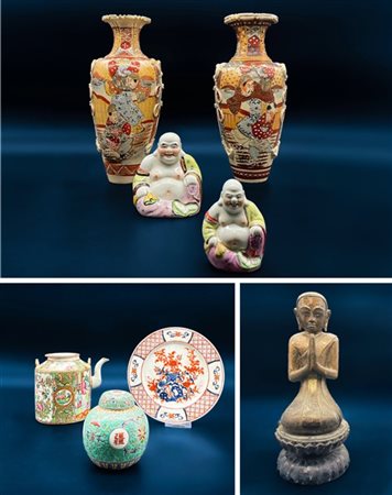 Manifatture orientali, secolo XX. Lotto composto da due vasi in ceramica Satsum