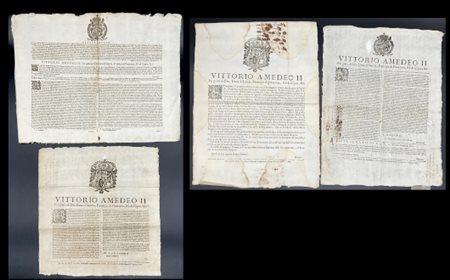 GRIDA. VITTORIO AMEDEO II. Collezione di quattro grida della seconda metà del s