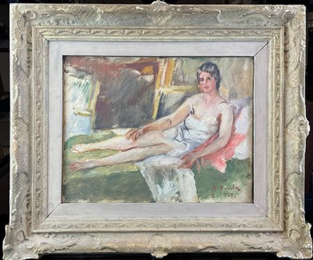 Donato Frisia "Nudo sdraiato (Maria)" 1927
olio su tela (cm 26x34,5)
firmato e d