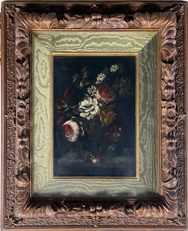 Nel gusto del secolo XVIII

"Vaso di fiori"
olio su metallo applicato su tavola