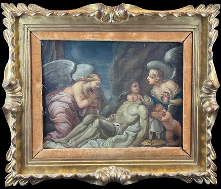 Scuola del secolo XVIII

"Compianto sul Cristo morto"
olio su tela (cm 32x42)
i