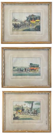 Gruppo di tre riproduzioni di stampe francesi del secolo XIX
(all'impronta mm 1