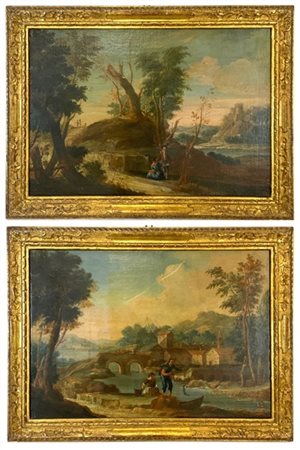 Scuola del secolo XVIII

"Scena galante in un paesaggio" e "Pescatore e lavanda