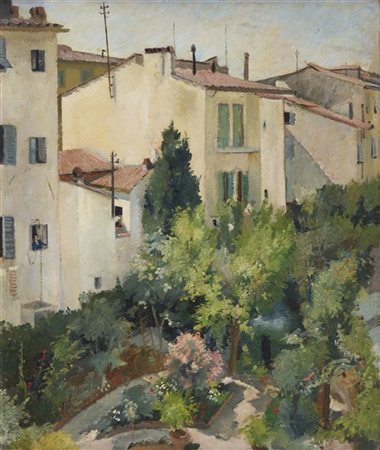 Luigi Bartolini "Il giardino" 1935
olio su tela (cm 65x55)
Firmato e datato in b