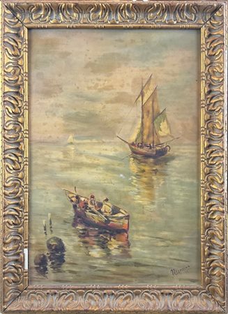 Firma indecifrata

"Marina con pescatori" 
olio su compensato (cm 40x27)
firmat