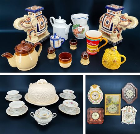 Tre cartoni contenenti numerosi oggetti in ceramica e porcellana di diversa epo