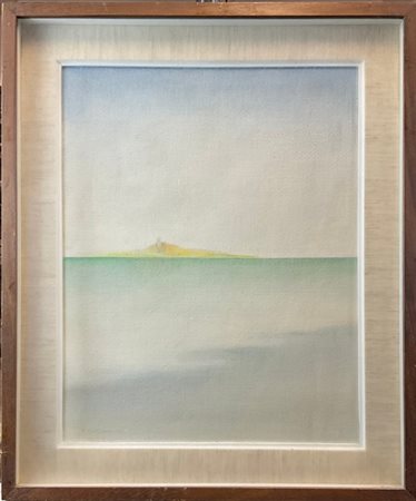 Mauro Cattaneo "L'Isola" olio su cartone telato (cm 50x40) firmato e datato in b