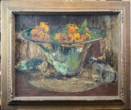 Guido Cinotti "Composizione" 
olio su compensato (cm 45x57)
firmato in basso a s