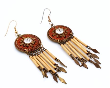 Coppia di orecchini etnici