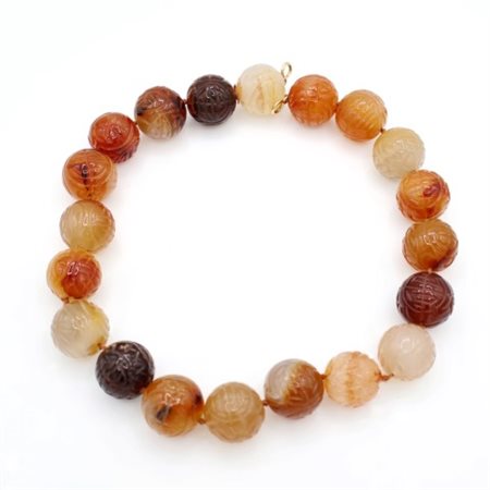 Collana Boule in agata incisa