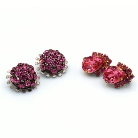 Due paia di orecchini cristallo austriaco rosa
