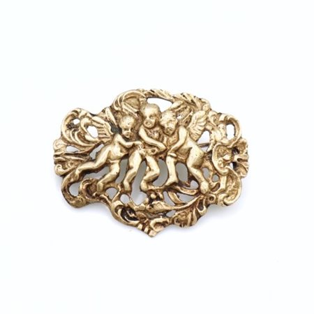 Spilla con tre putti in Argento 800