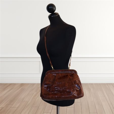 Borsa a tracolla in pelle marrone, Furla