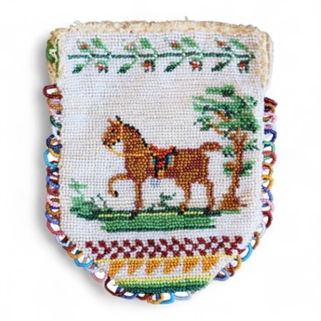 Porta monete in perline di vetro