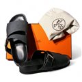 Sandali Hermes in pelle di pitone nero