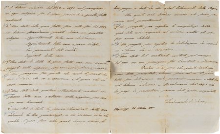 Ferdinando di Savoia - Lunga lettera autografa con firma di pugno