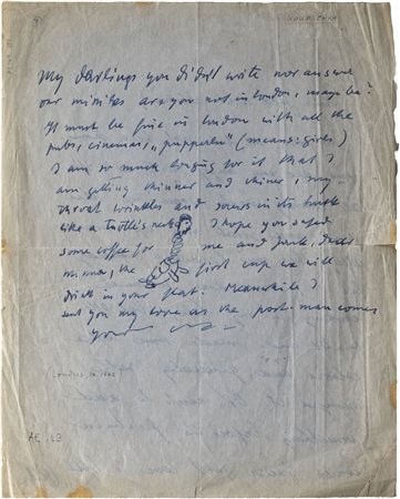 Kokoschka Oskar (1886 - 1980) - Lettera di due facciate, di cui una scritta e firmata dalla moglie Olda e una scritta e firmata dall'artista
