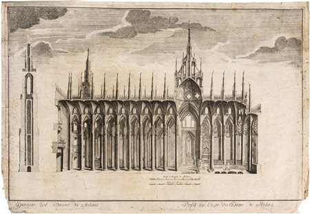 Gaetano la Poer (attivo nel XVIII secolo) - Spaccato del Duomo di Milano