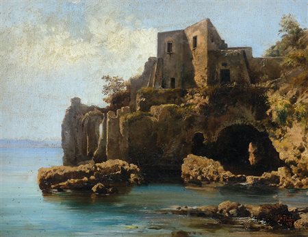 DUCLERE THEODORE Napoli 1815 - 1869Posillipo, 1857olio su tela cm. 42x57,...
