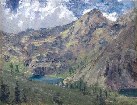CALDERINI MARCO Torino 20/07/1850 - Torino 26/03/1941Champ De Praz, laghi...