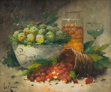 LE ROUX CONSTANTIN 1850 - 1909Natura mortaolio su tela cm. 46x55, firma in...