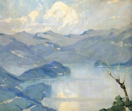 FONTANA DANIELE Milano 1900 - 1984Lago di Como, Isola Comacina, 1928olio su...