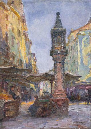 PALTRINIERI ORESTE Verona 1873 - Viareggio 1966Piazza Erbe e Via Cappello a...