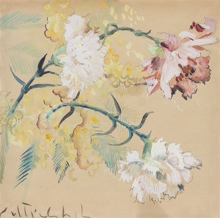 GHIGLIA VALENTINO Firenze 1903 - 1960Fioriacquerello su carta cm. 25x25,...