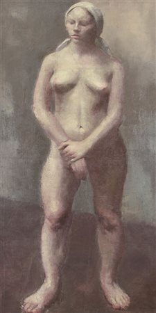 PITTORE DEL XX SECOLO Nudoolio su tela cm. 150x73, opera non firmata.