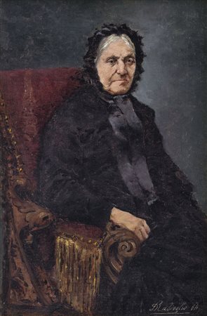 RABIOGLIO DOMENICO Cavoretto (To) 1857 - Torino 1903Ritratto di anziana...