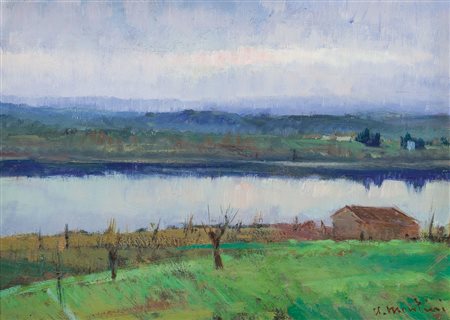 MONTINI UMBERTO Milano 1897 - Busto Arsizio 1978Campagna lombardaolio su...