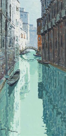 MARINO GIUSEPPE Venezia 1903 - 1975Venezia, Rio San Cassanolio su tela cm....