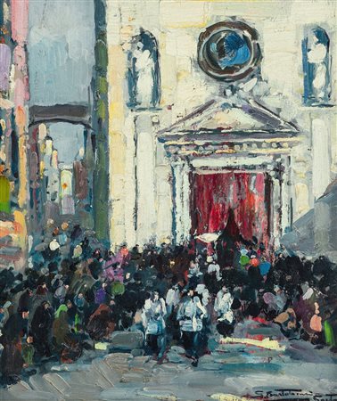 BARTOLOMEI SATURNO Gaeta 1882 - Gaeta 15/08/1965Parte la processione,...