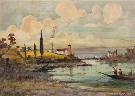 CARGNEL LUCIO Treviso 1903 - Milano 18/12/1998Scorcio della lagunaolio su...