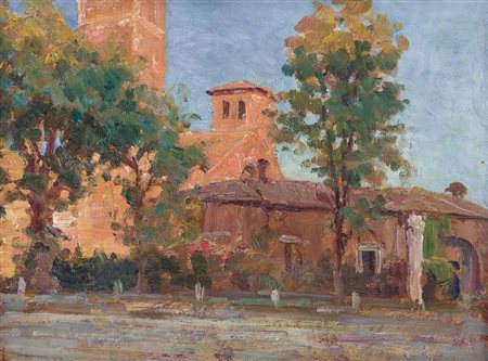 BALESTRINI CARLO Milano 24/03/1868 - 10/02/1923Il castelloolio su cartone cm....