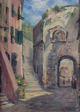 PITTORE DEL XX SECOLO Portovenereolio su tavola cm. 38,2x26,8; reca la firma...