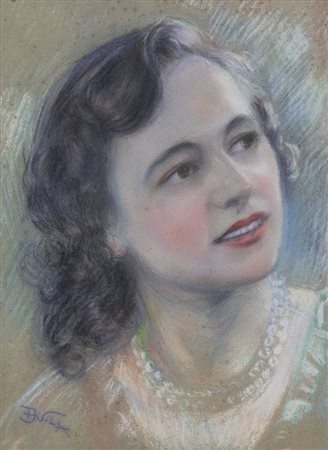 VILLA ALEARDO Rovello (Co) 12/02/1865 - Milano 31/12/1906Ragazza con collana...