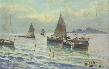 DE SANCTIS GIUSEPPE Napoli 21/06/1858 - 01/06/1924Marinaolio su tavola cm....