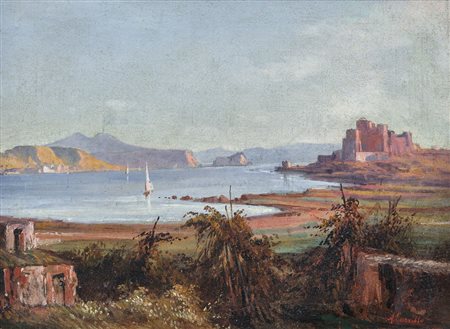 CARRILLO ACHILLE Avellino 24/08/1818 - Napoli 20/08/1880Baiaolio su tela...