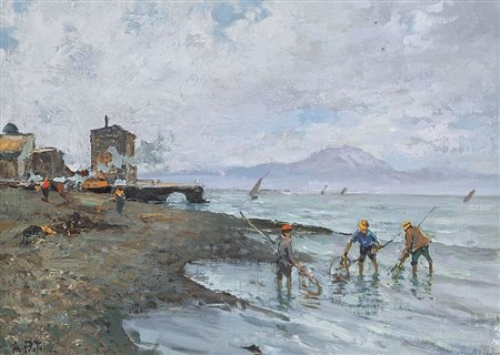 PRATELLA ATTILIO Lugo (Ra) 19/04/1856 - Napoli 28/04/1949Pescatoriolio su...