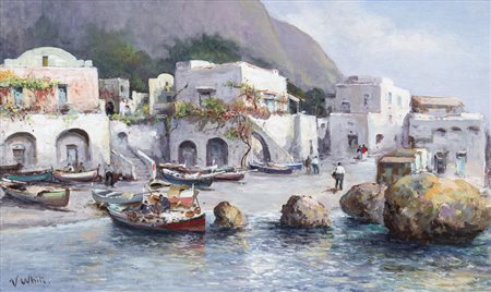 WHITE VALENTINO Positano 1909 - 1985Positanoolio su cartone telato cm. 30x50,...