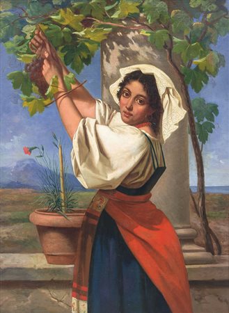 SANI DAVID GIUSEPPE Firenze 1828 - 1914La potaturaolio su tela cm. 100x76,...