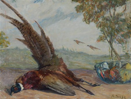 BORSA ROBERTO Milano 30/08/1880 - 28/06/1965Cacciagioneolio su tavola cm....