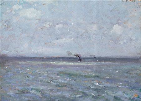 MAGGI CESARE Roma 13/01/1881 - Torino 11/05/1961Marina, (1916-17)olio su...