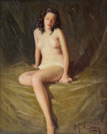 CIANI MANLIO Napoli 1910 - California 1990Nudo femminileolio su tavola cm....